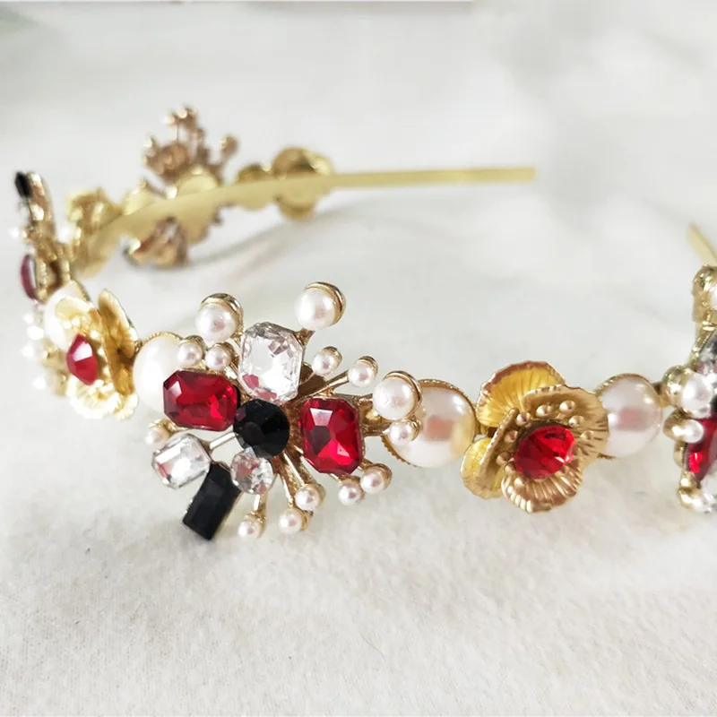 Новинка в стиле барокко Королевский Ретро Женский ободок для волос с цветными