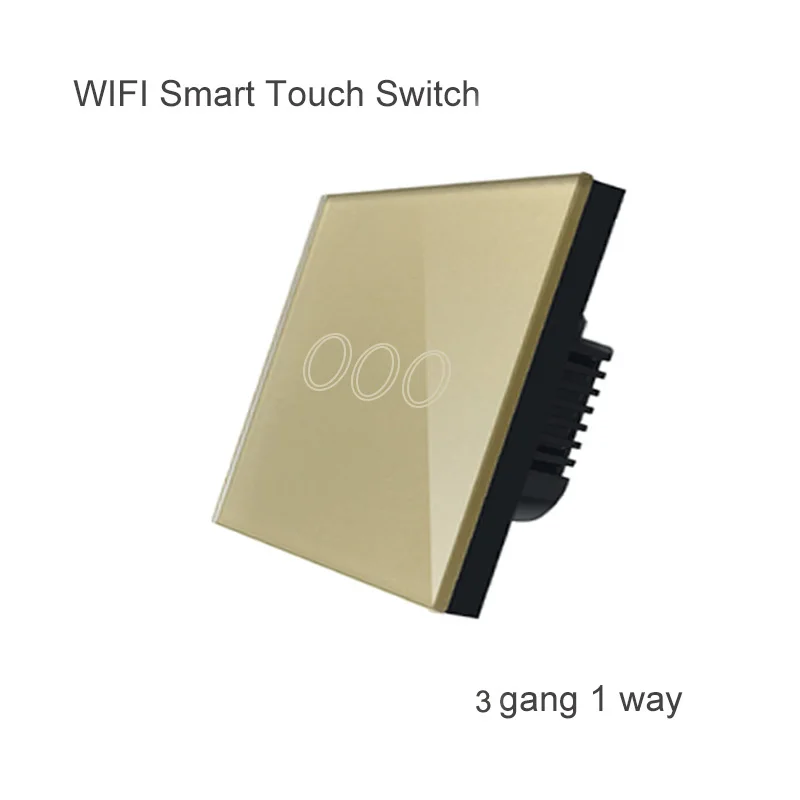 Gold 1 piece Igreli Wifi, умный настенный сенсорный светильник, 3 комплекта, 1 способ, переключатели, приложение, дистанционное управление, работает с eWelink& Amazon Alexa& Google Home - Цвет: Gold 1 piece