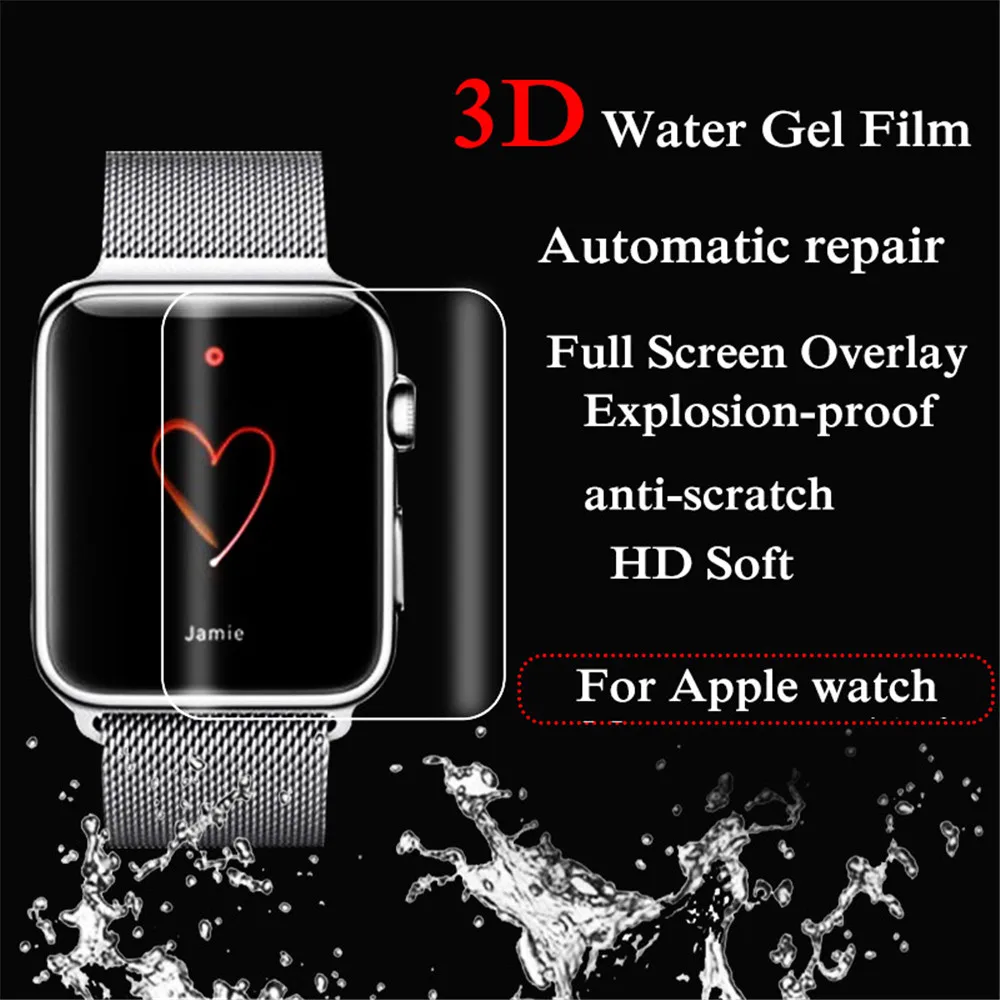Защитная пленка TPU водная пропитанная гелем пленка прозрачная для Apple Watch Series 1 2 3 4 5 38/42 мм высококачественный 3D гидрогелевый экран