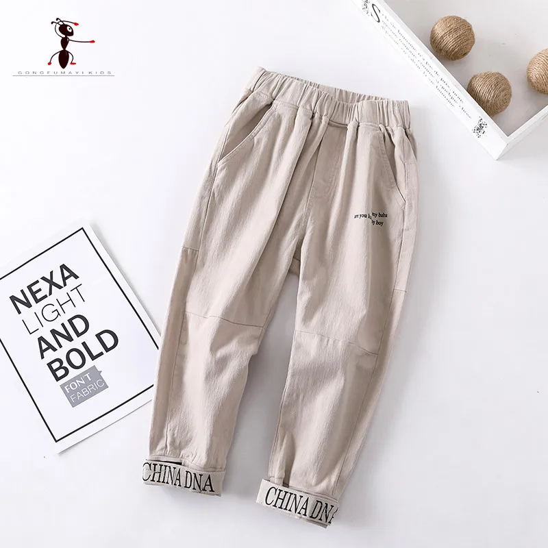 Kung Fu Ant/2019 г. весенне-осенние модные повседневные Хлопковые Штаны с буквенным