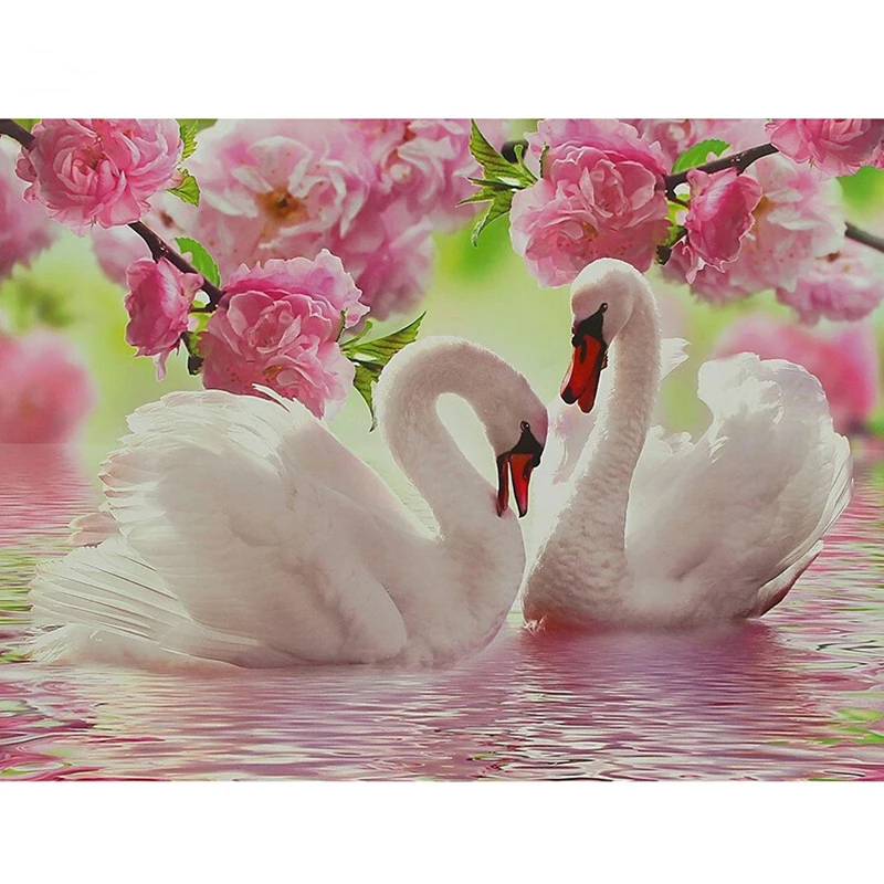 

LaoJieYuan DIY Diamond Embroidery Swan Picture Cross Stitch Diamond Painting Of Rhinestones Crystal diamond Home Decoration