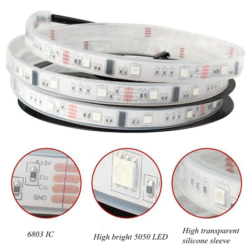 KZKRSR 6803 IC Dream Magic Color 5050 цифровая светодиодная лента DC12V 30LED/m IP67 водонепроницаемая