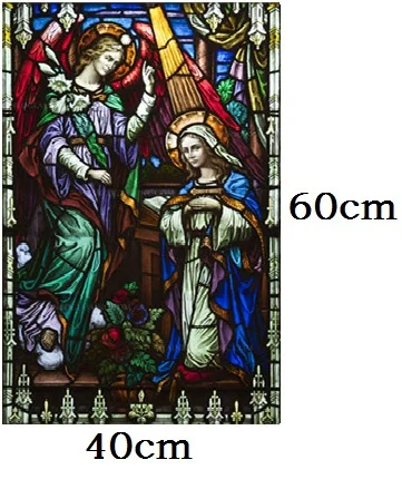 011 40cm by 60cm На заказ оконная пленка Европейская многоцветная Ретро статическая пленка Иисус церковь индивидуальный гардероб дверь стекло цветная пленка матовая - Цвет: 011 40cm by 60cm