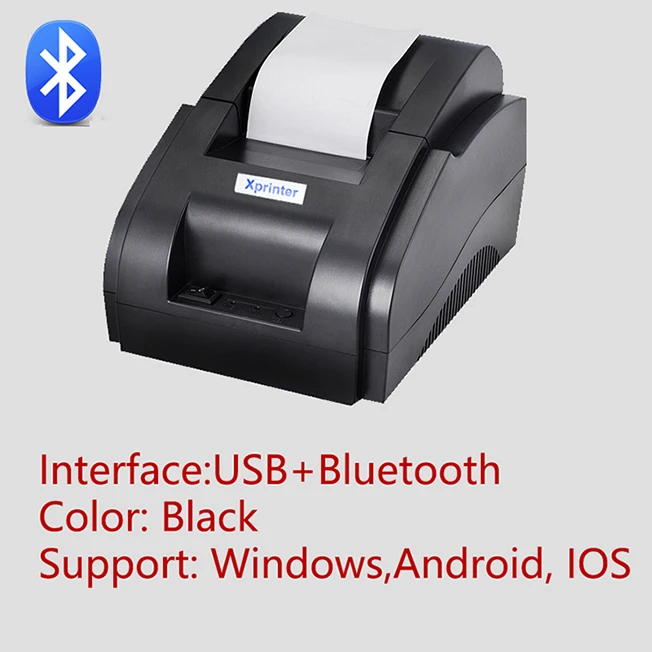 XP-58IIH Bluetooth Xprinter POS 58 USB и USB+ Bluetooth для устройств на базе Android и IOS 58 мм Термальность маленький Билет принтер Билл Машина - Цвет: XP-58IIH Bluetooth