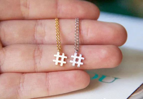 

alphabet Trendy Symbol # Necklaces Typography Letter Necklace name Hashtag Necklace Simple Initial Sign Necklace for Women