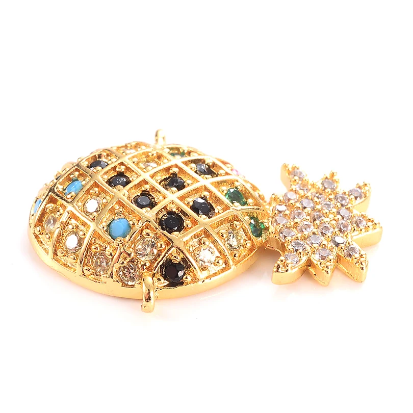Neovivi Pineapple Charms Pave Colorful Cublc Zircon Brass Bling Spacer Beads for Jewelry Making Bracelets Necklaces DIY | Украшения и
