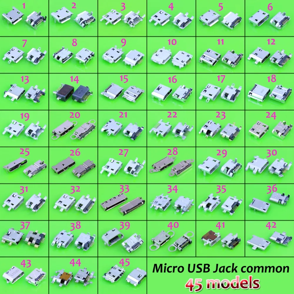 45 моделей универсальный разъем Micro USB для подключения зарядного устройства шт. |