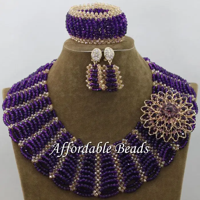 Модные Золотые Ювелирные наборы для женщин красивые бусы Африканский набор