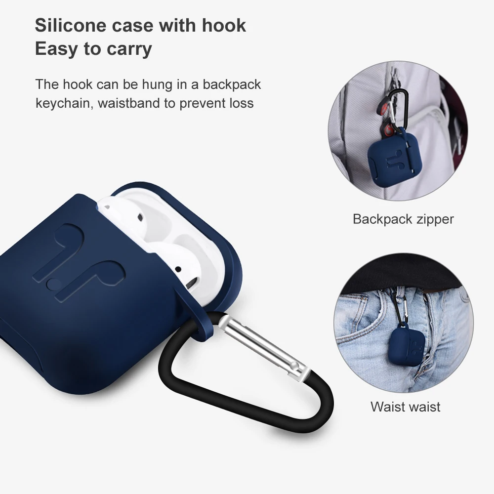 Мягкий силиконовый чехол для наушников с крюком гарнитура airpods противоударный