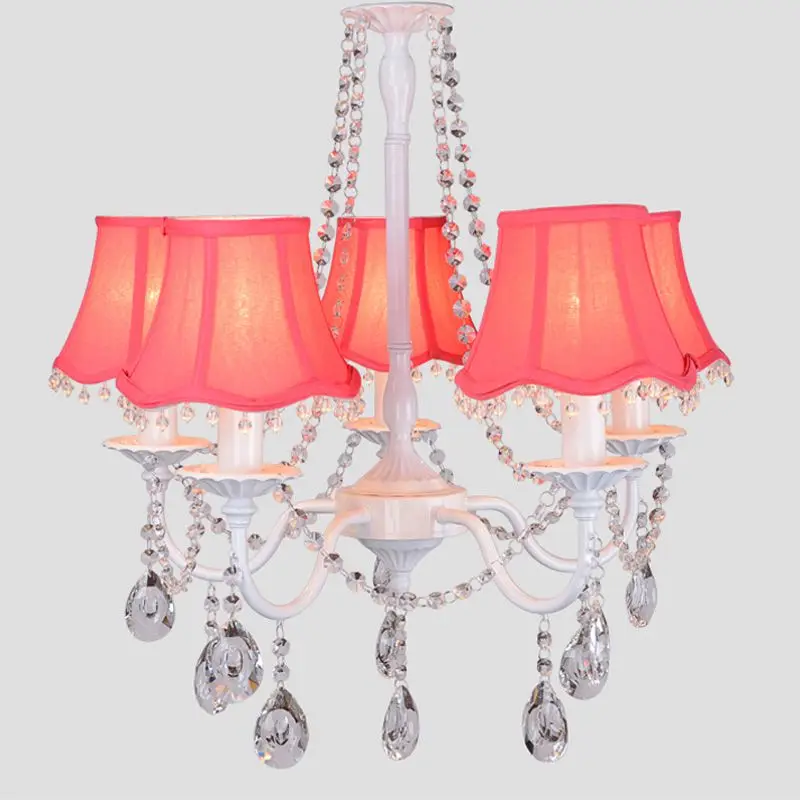 OOVOV хрустальная люстра для комнаты принцессы лампа детской учебы тканевая