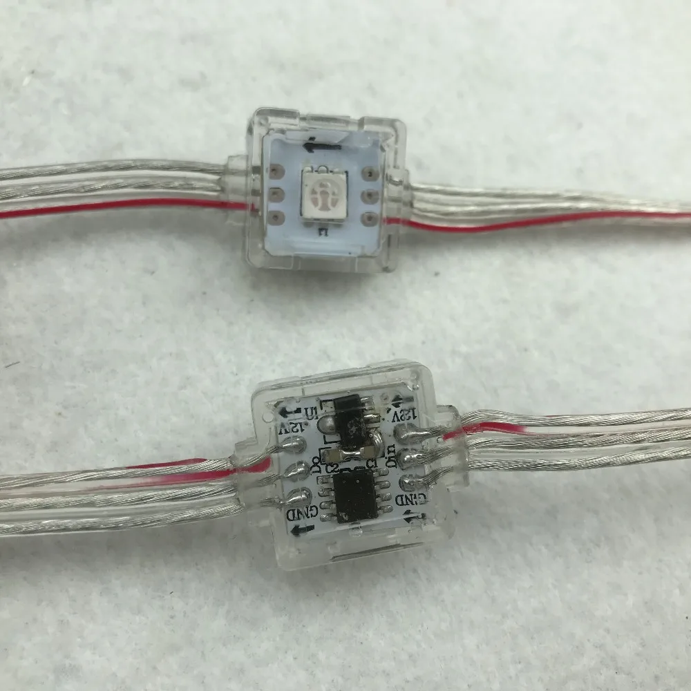 Пиксельный узел WS2811 led 5050 SMD 12 В постоянного тока 50 шт. струны прозрачный провод
