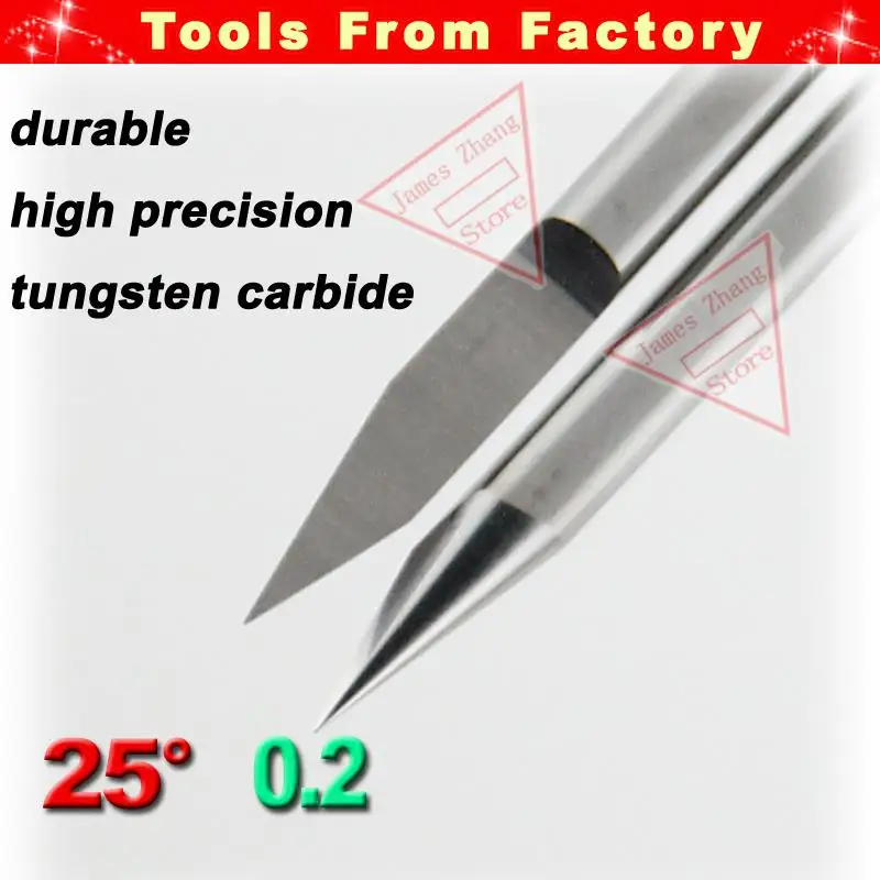 

HUHAO 10pcs New Carbide PCB CNC Engraving Machine Router V Bits 25 Degree 0.2mm J3.2502