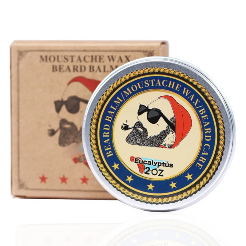 60g Eucalyptus Воск для бороды натуральное масло для бороды бальзам для усов воск для укладки пчелиный воск увлажняющий разглаживающий джентльмен борода рекомендуем - Цвет: 60g Eucalyptus