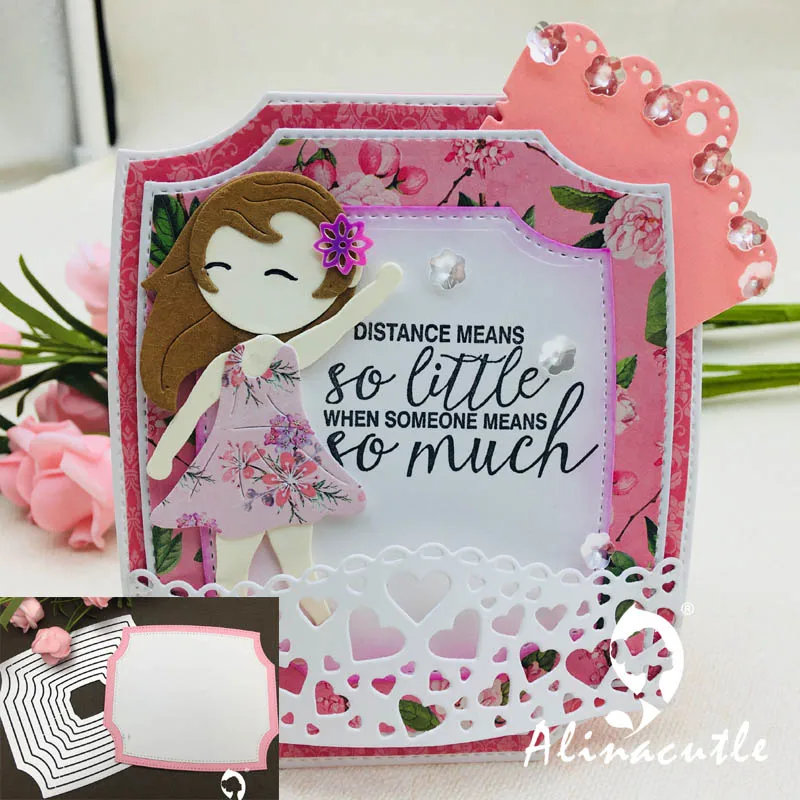 

Alinacutle Metal Cutting Die 9pc Nesting Frame Scrapbooking Paper Craft Album Card Punch knife art cutter die