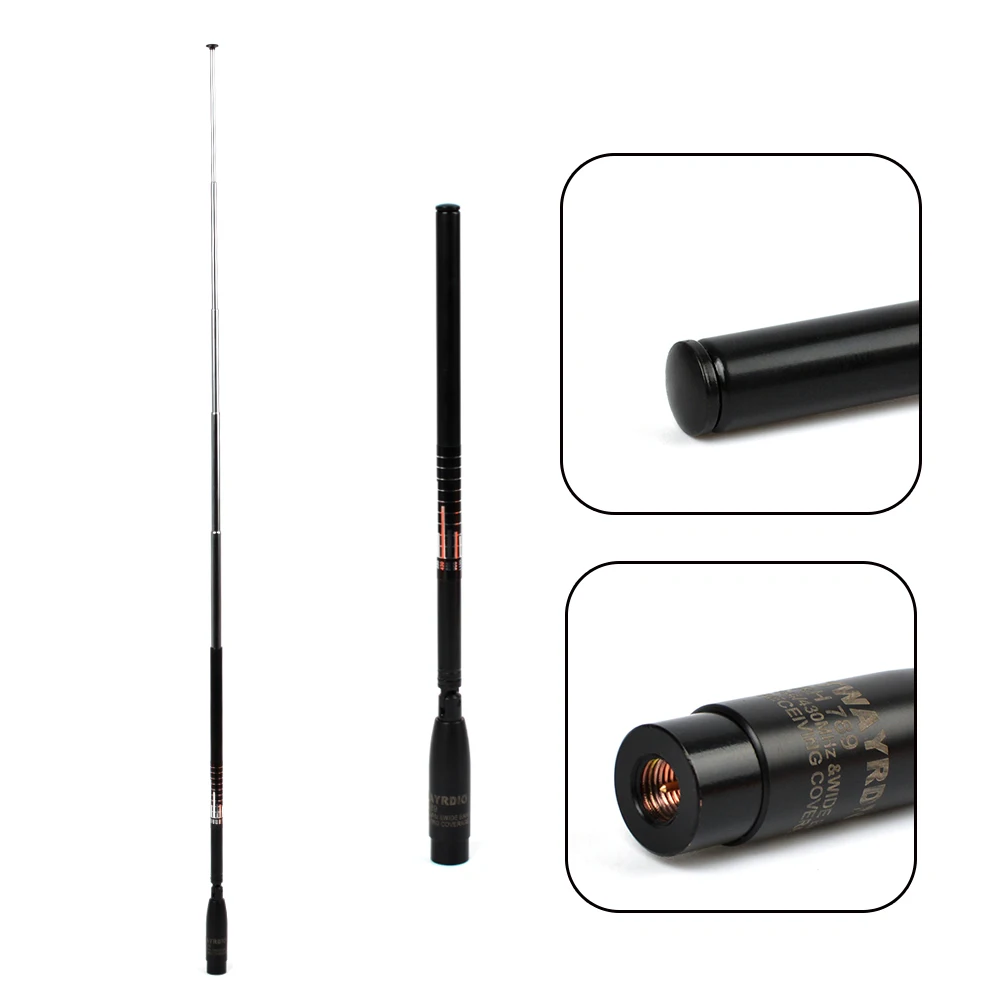 HYS SMA-Male телескопическая антенна двухдиапазонная UHF VHF 430 мГц 144 для портативной