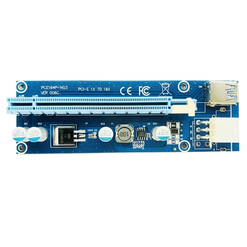 100 шт. PCI Express Riser Card E удлинитель 1x к 16x адаптеру USB 3 0 кабель SATA 6Pin IDE Molex Power для BTC Miner