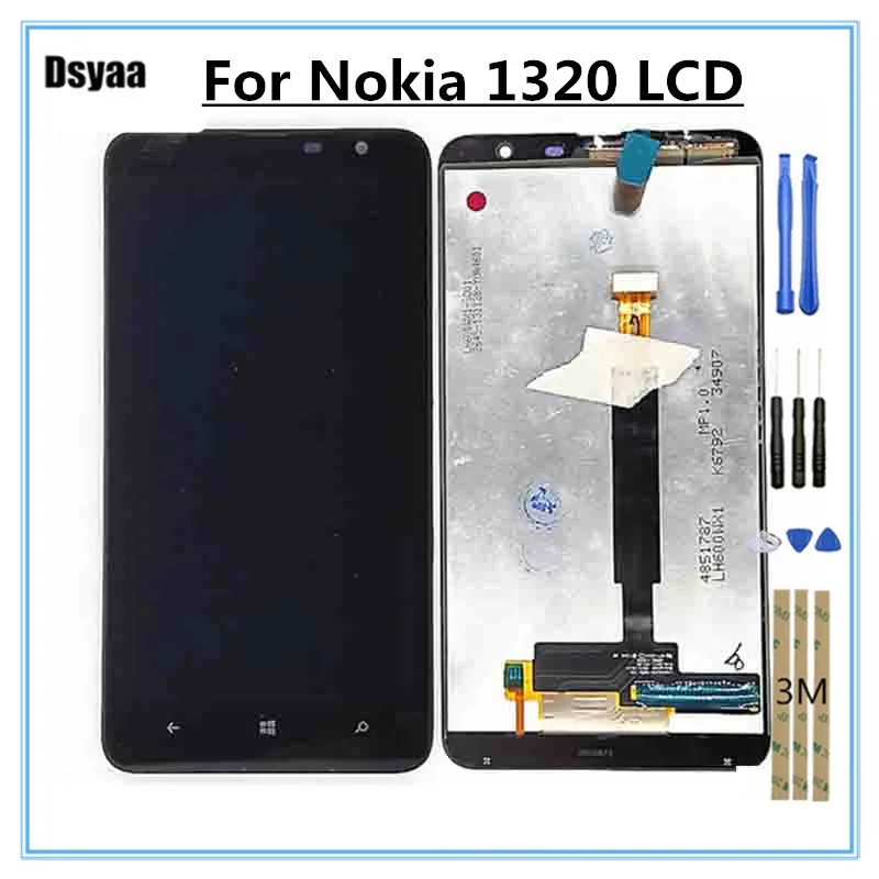 6 дюймов для Nokia Lumia 1320 ЖК-дисплей с сенсорным экраном дигитайзер полная сборка
