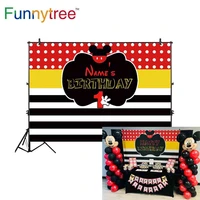funnytree photography backdrops polka dots black white stripes birthday party mouse cartoon frame new children photo background