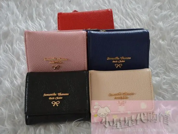 bow purse ladies coin bag, zipper short paragraph small wallet