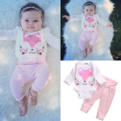 Лидер продаж боди с рисунком лисы для маленьких девочек милые топы рисунками