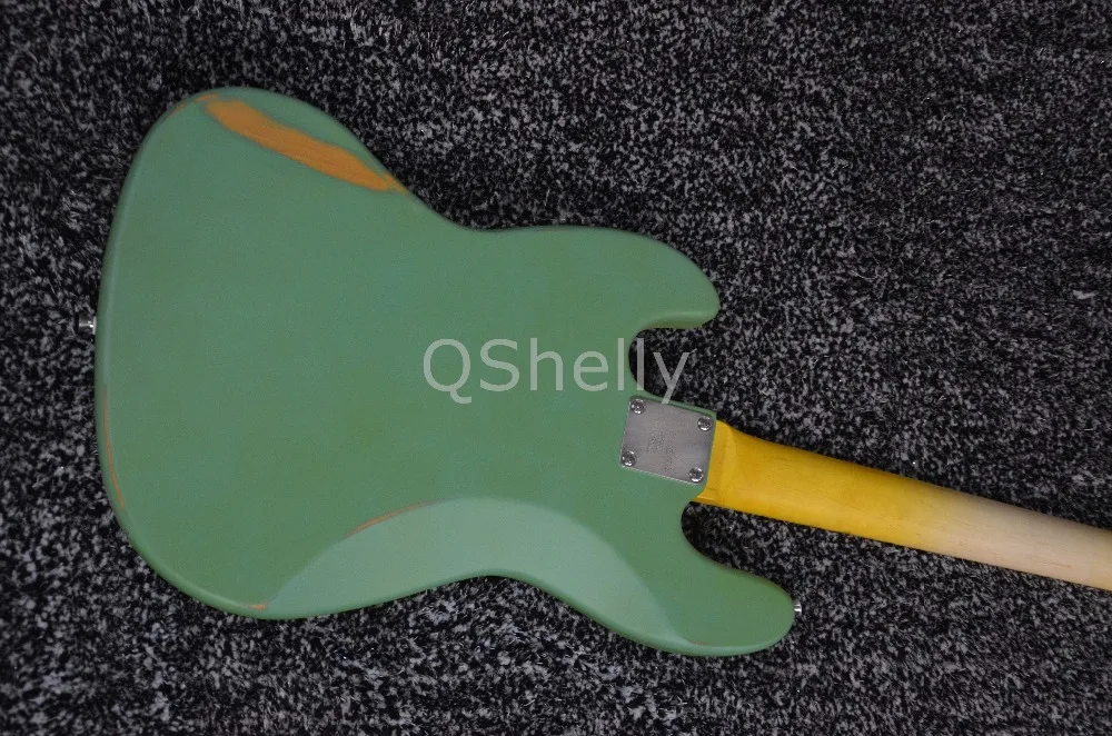 Высшее качество QShelly под заказ морской зеленый реликс Джаз 4 струны старое