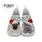 Женские мокасины на плоской подошве, с 3D-принтом в виде собаки