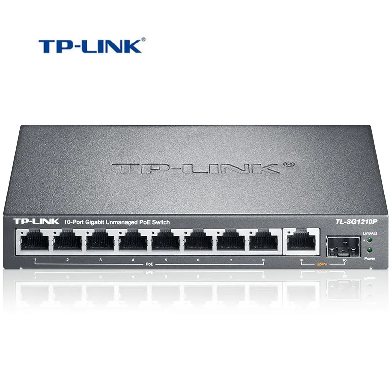TP Link 8 портовый гигабитный коммутатор Ethernet с питанием по 1 порт независимый SFP