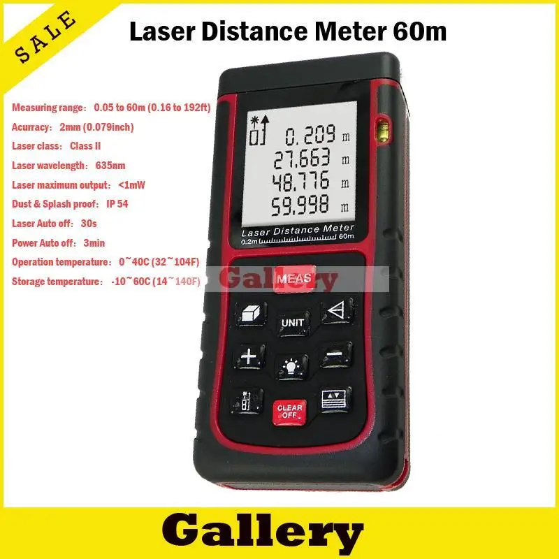 

Trena Digital Laser Tape Measure Limited Hunting Laser Rangefinder Medidas 60 M Distance Meter GGE60