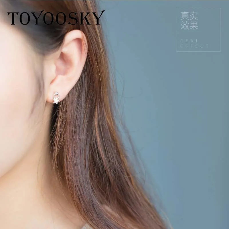 Женские серьги пусеты со звездочкой из стерлингового серебра 925 пробы для