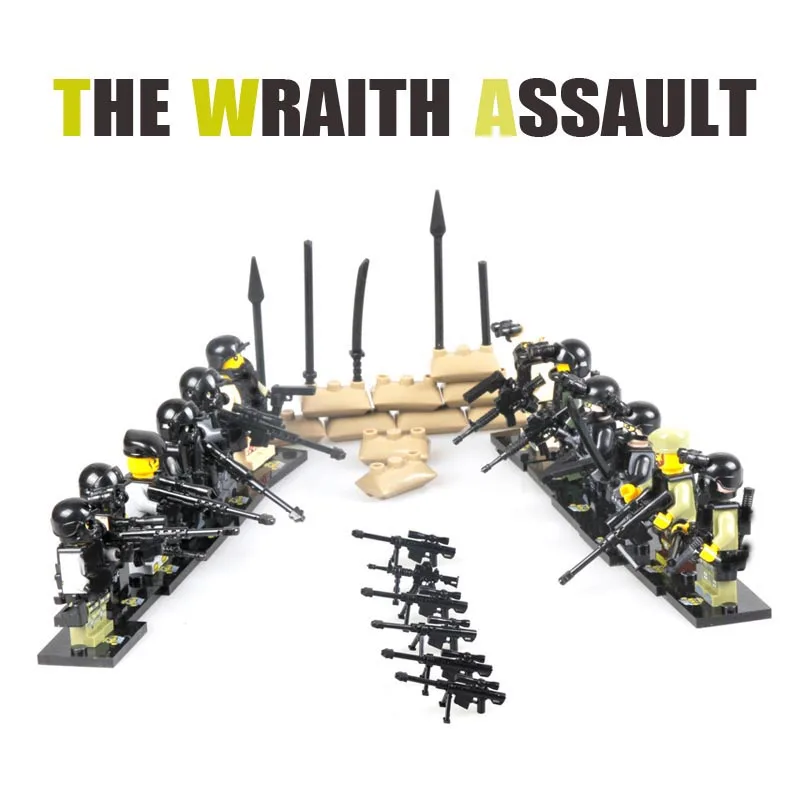 Kitoz 12 шт SWAT The Wraith Assault Armas Ghost Commando фигурки 100 + армейское оружие строительный блок