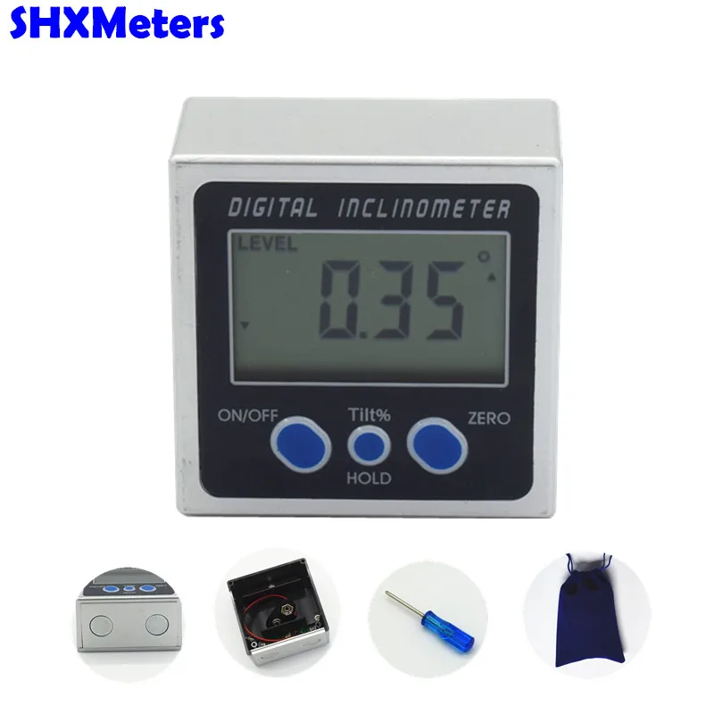 Цифровой угломер и уровень коробки измерительный инструмент угол углового метра
