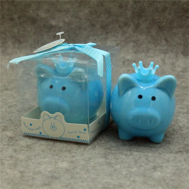 Blue with crown 50 шт./партия Керамика Копилка Свадебные подарки для маленьких девочек и мальчиков, брендовый костюм для малышей празднований дня рождения стаканчики для вечеринки, подарков - Цвет: Blue with crown