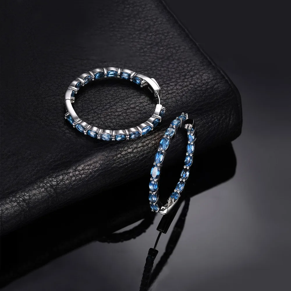 Jewelrypalace огромный 13.5ct натуральный londun голубой топаз Серьги-кольца Подлинная