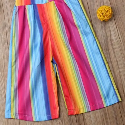 

Fashion Newborn Baby Girl Romper Striped Rainbow Sunsuit Summer Toddler Baby Clothes Outfits for 1-6Y