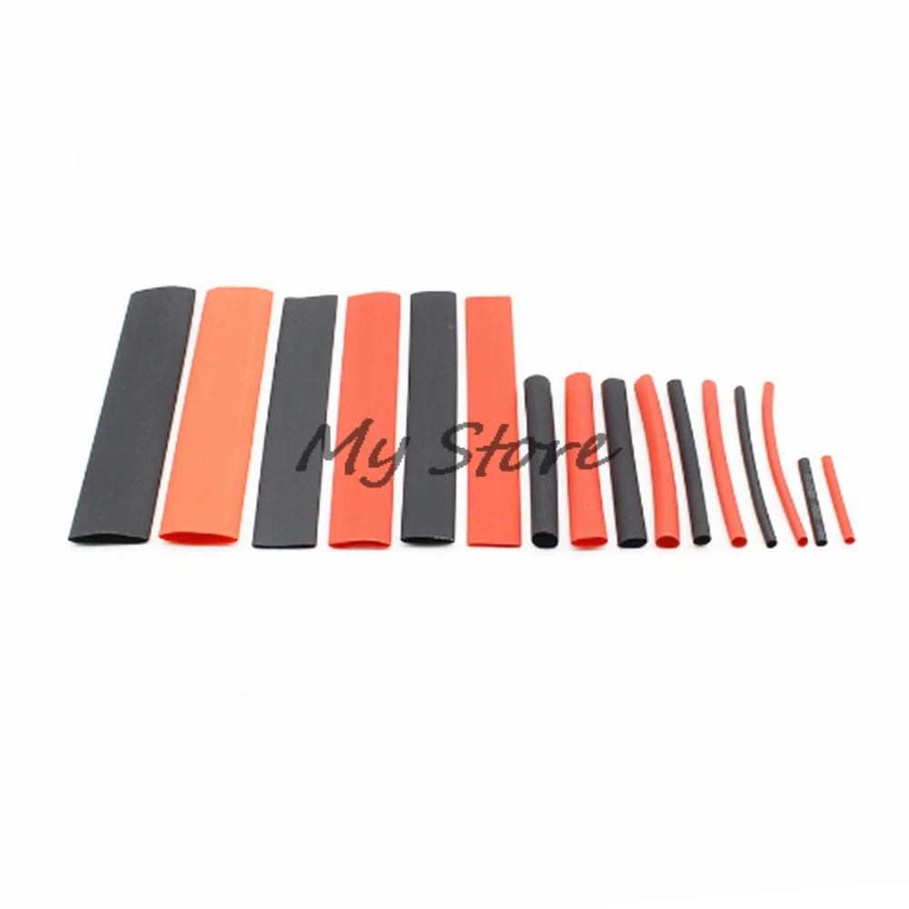 150 PCS Black And Red 2:1 Assortment Heat Shrink Tubing Tube Car Cable Sleeving Wrap Wire Kit 7.28m | Sleeves