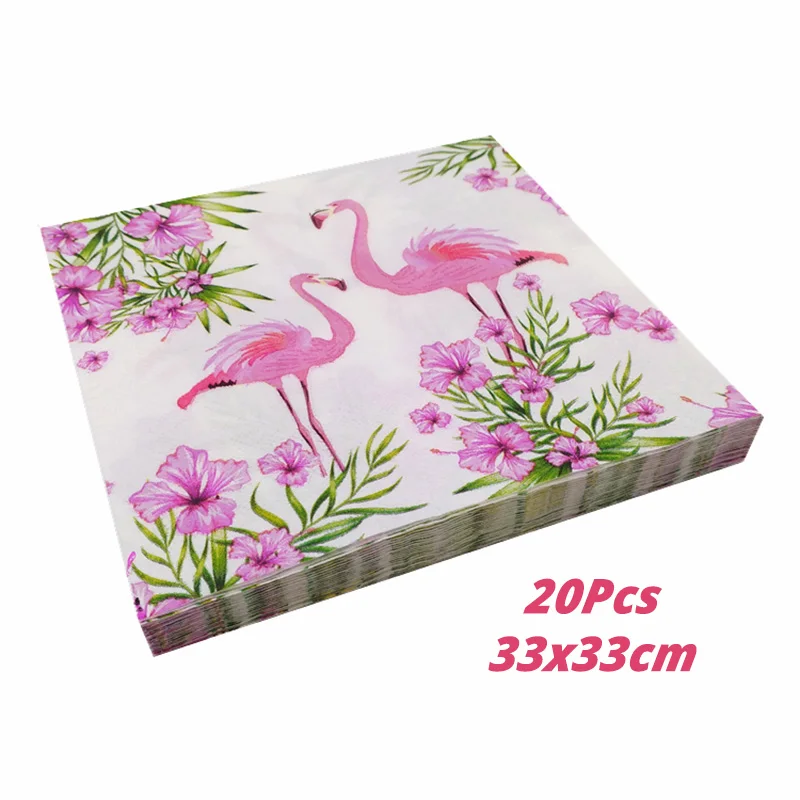 1pack Napkins 1 Тропический вечерние фламинго и ананасы воздушные шары пальмовых листьев декорации в стиле Гавайской вечеринки летние пляжные декор для девочек на первый день рождения, вечерние - Цвет: 1pack Napkins 1