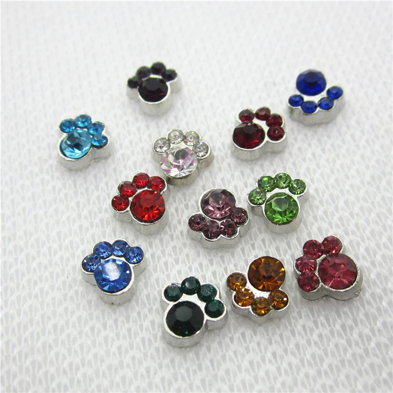 120 шт./лот смесь камень талисман на 12 месяцев Хрустальная собачья лапа Плавающие