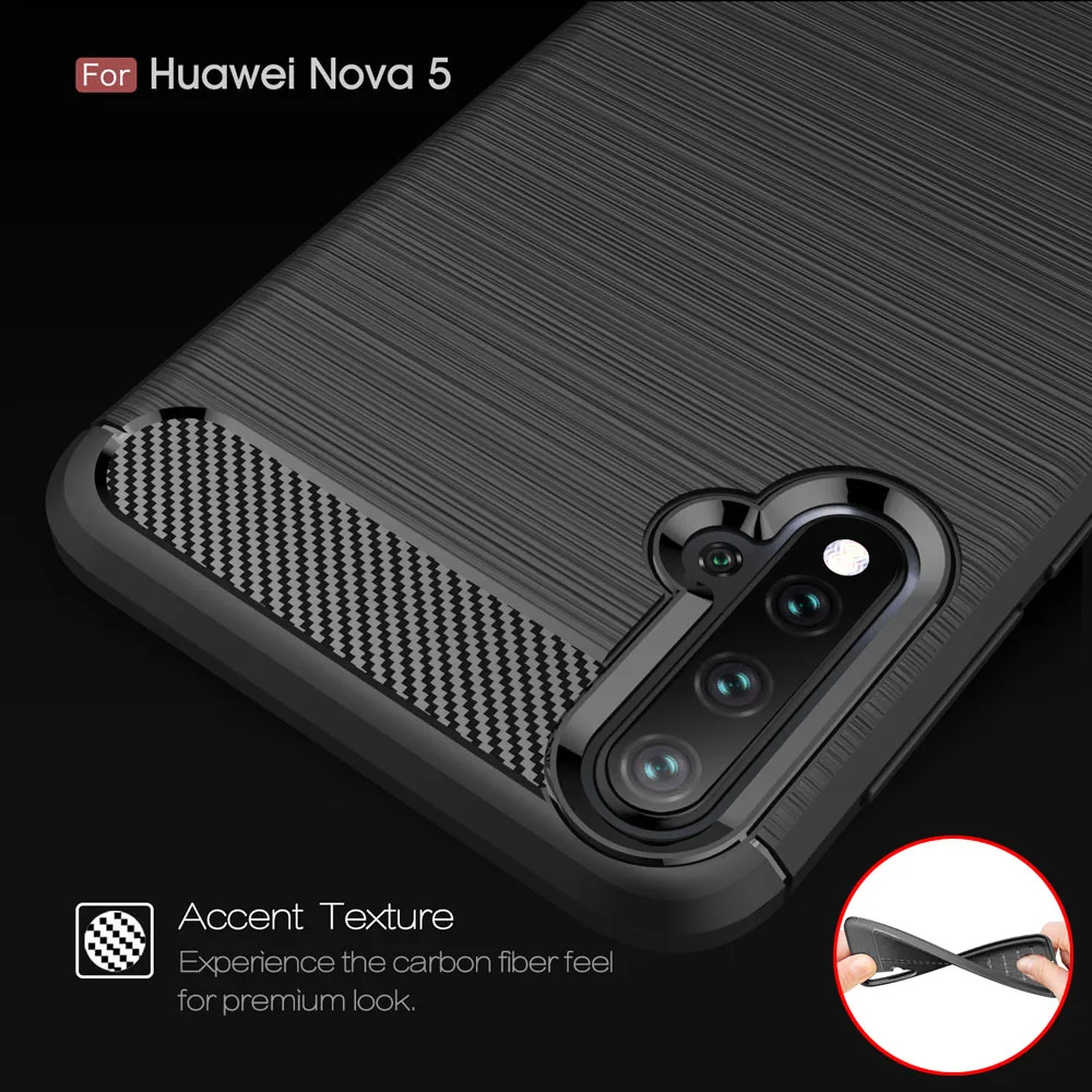 Крышка чехла из карбонового волокна 6.39 для Huawei Nova 5, для 6 Nova5 Nova6 Pro 4G 5G телефона.