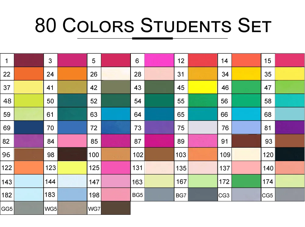 80Color Student Set TOUCHFIVE Маркеры Ручка разноцветный набор аниме Студенческая Архитектура Дизайн интерьера эскиз алкоголь кисть художественный маркер фломастеры - Цвет: 80Color Student Set