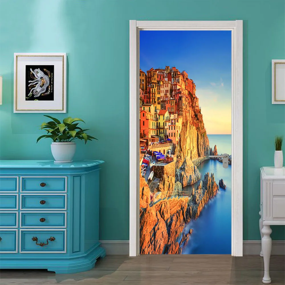 Новые итальянские manarola пейзажа Стикеры 3D стены наклейка Книги по искусству Decor