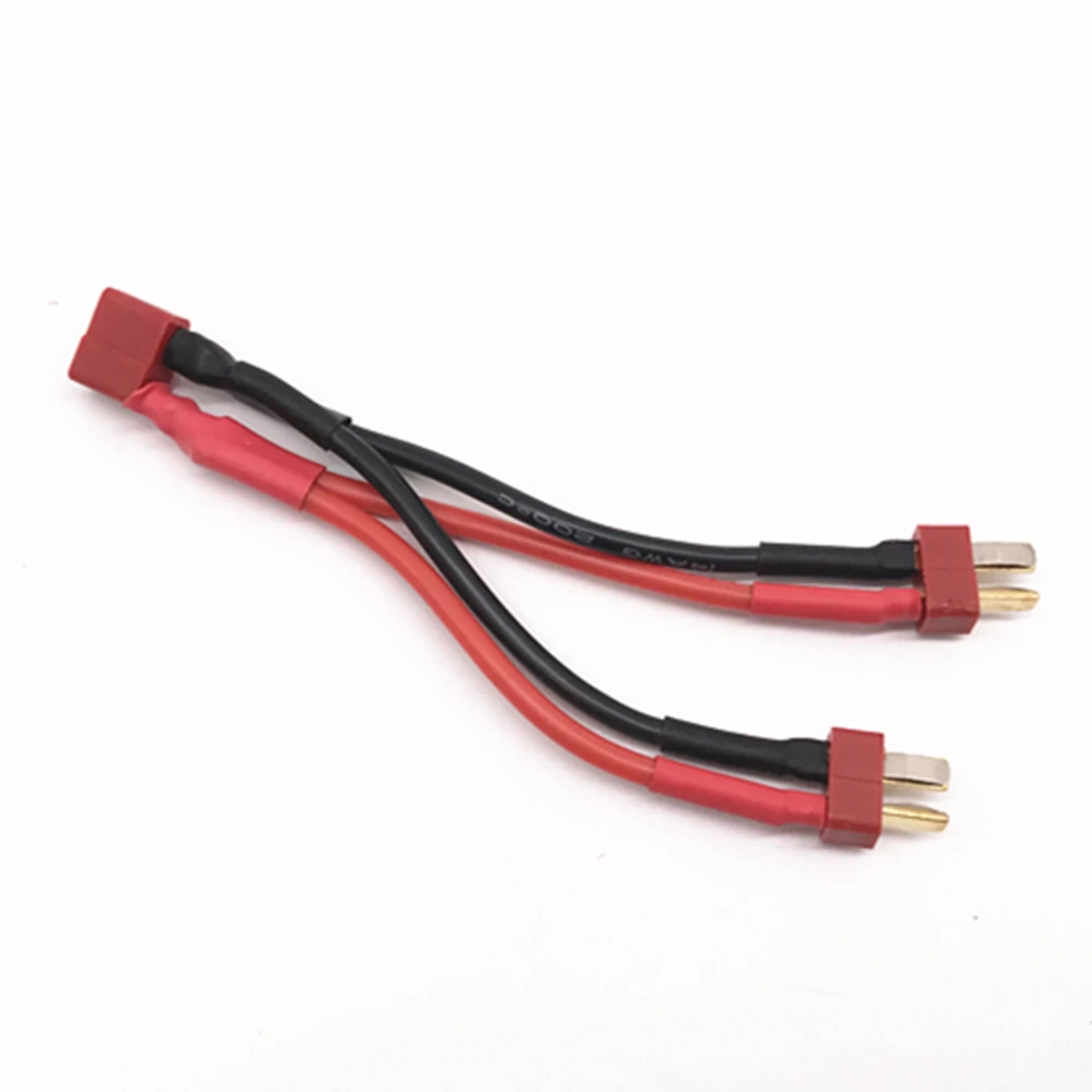 T plug Deans Connectors 1 to 2 Dual Battery Extension Parallel Cable 14Awg Leads Adapte For RC Lipo | Игрушки и хобби