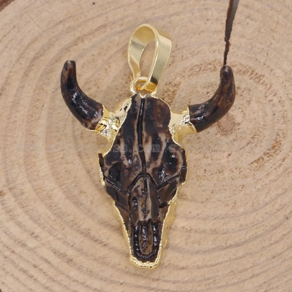 Кулон в виде головы буйвола полимерный рожковый кулон для бижутерии Аксессуары