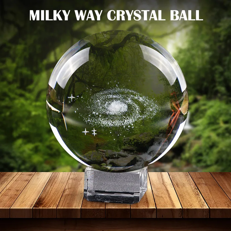 Glass Ball Crystal Bal Fashion Laser Engraved 6CM Globe Galaxy Sphere Planets Model Ornament | Дом и сад
