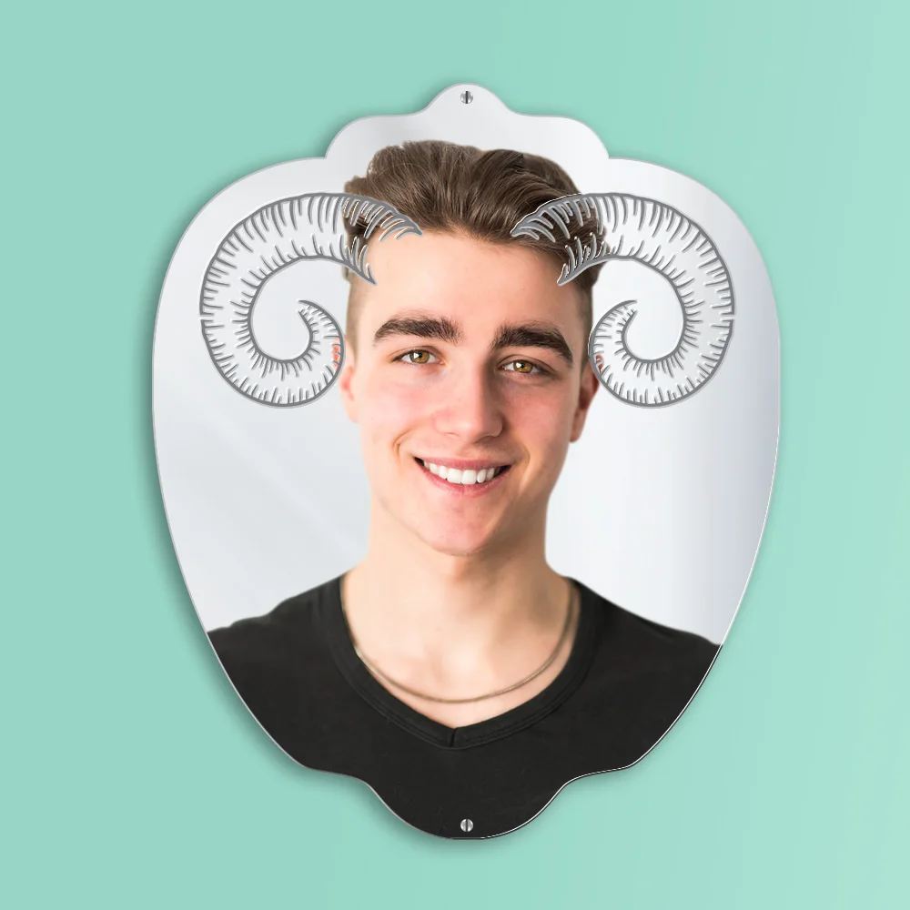 Ram большой рог настенное искусство декоративное акриловое стекло Рог овец селфи