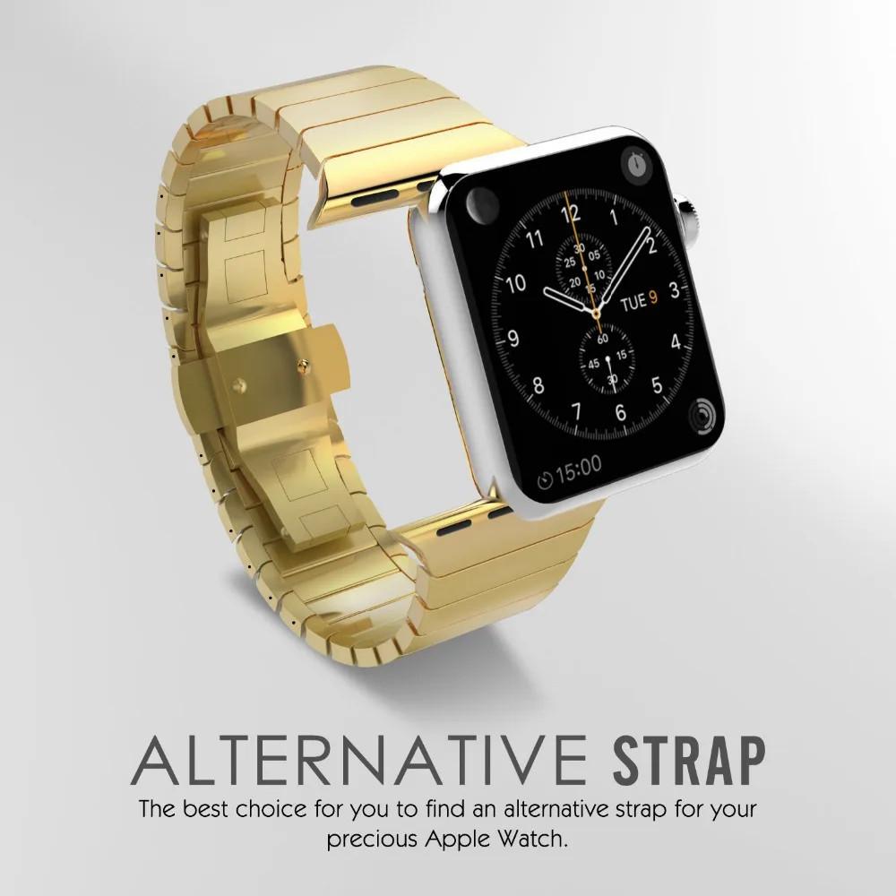 Ремешок из нержавеющей стали для Apple watch band 4 44 мм 40 42 38 металлический браслет