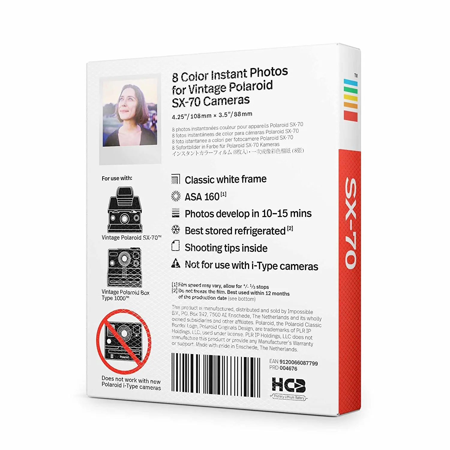 Оригинальная цветная пленка для мгновенных фотографий с 8 листами белая бумажная