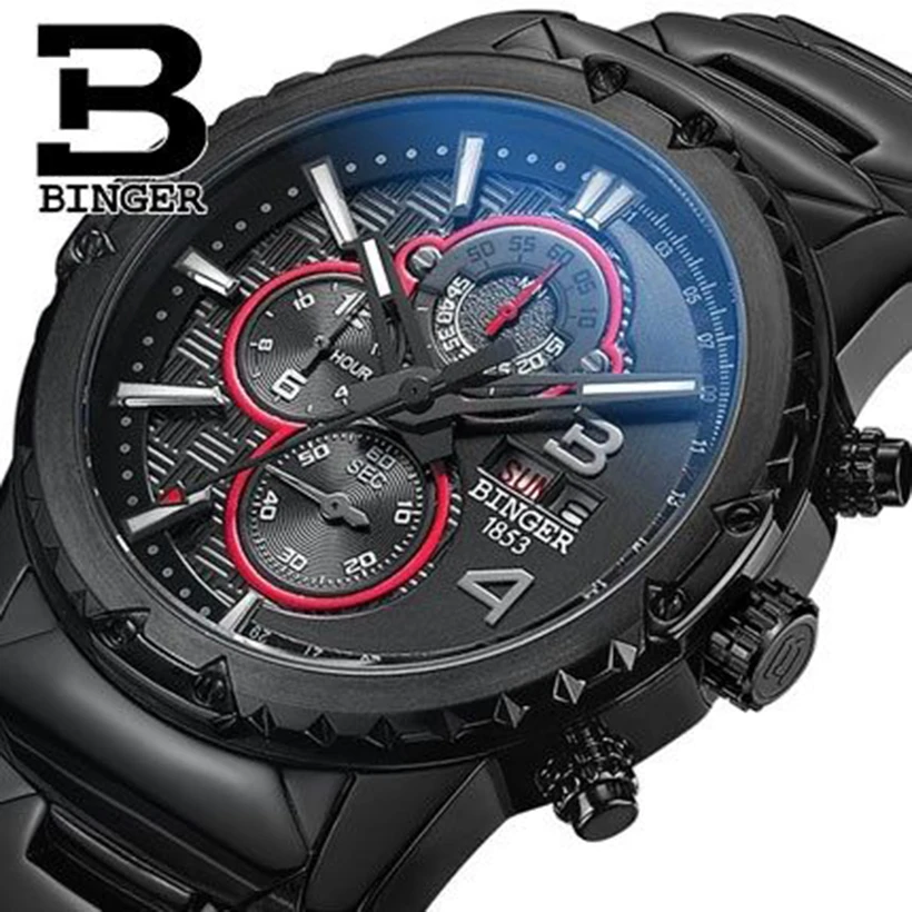 Мужские часы из натуральной швейцарской сапфировой стали с кожаным