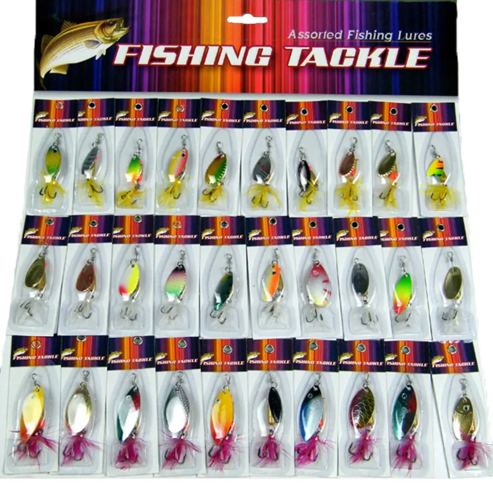 60 шт. разнообразные рыболовные приманки металлические воблеры с пером блесны