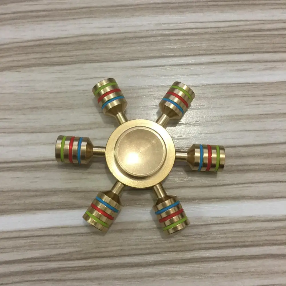 Съемный гироскоп пальцев спираль 6 рог Светящиеся металлическая рука Spinner
