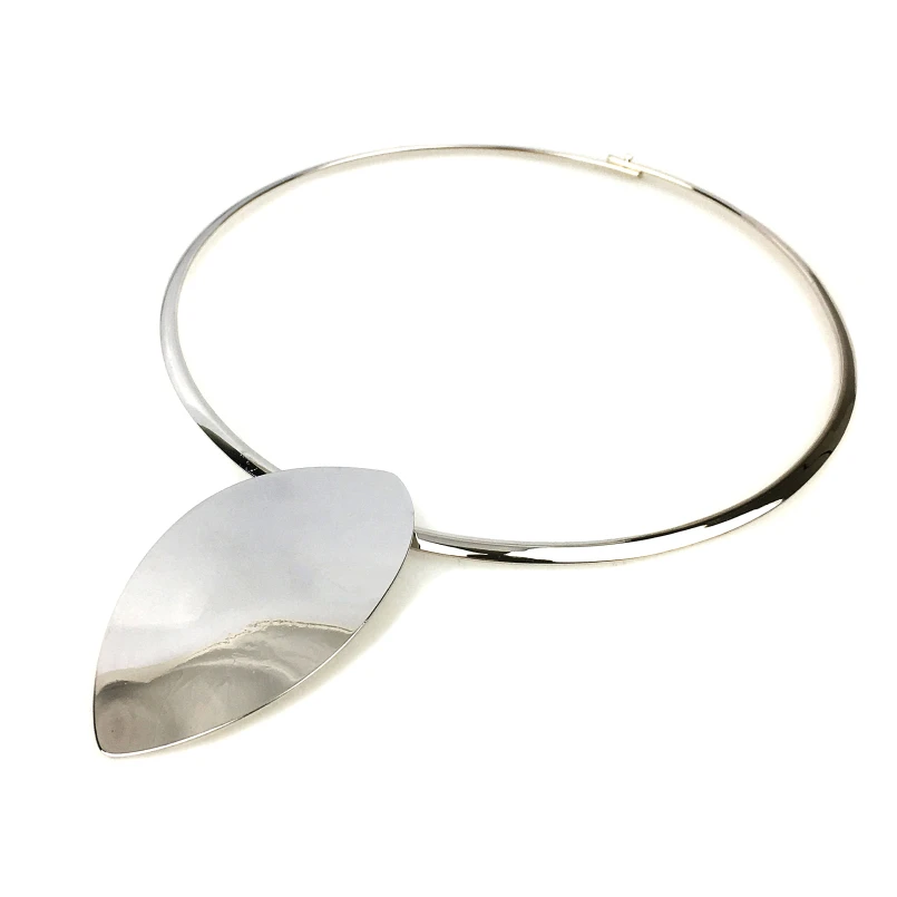 Silver Necklace MANILAI блестящее металлическое Массивное колье в стиле панк, ювелирный набор, Большой браслет, геометрическое ожерелье, Набор браслетов, Женская мода - Окраска металла: Silver Necklace